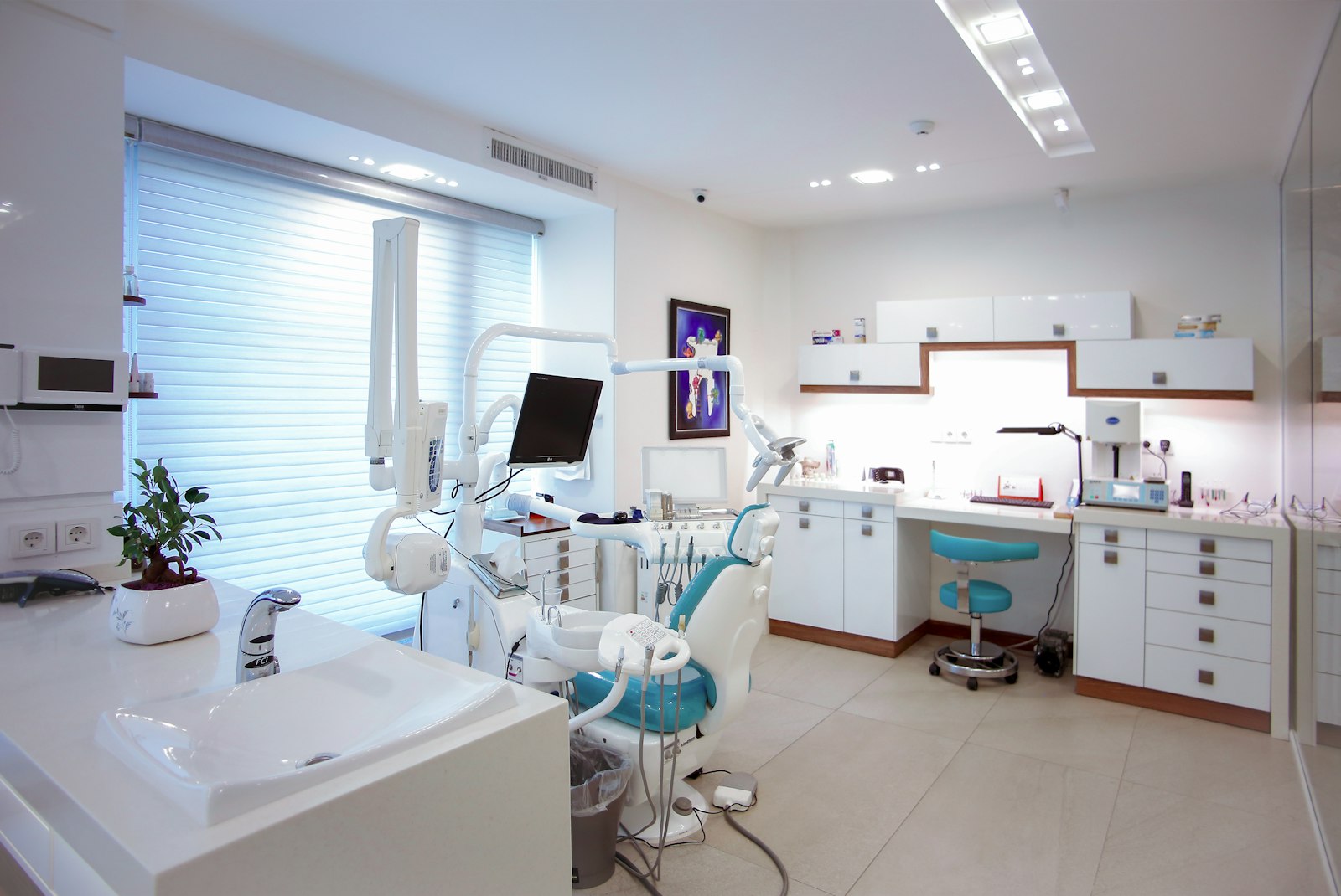 Modern dental clinic reception area