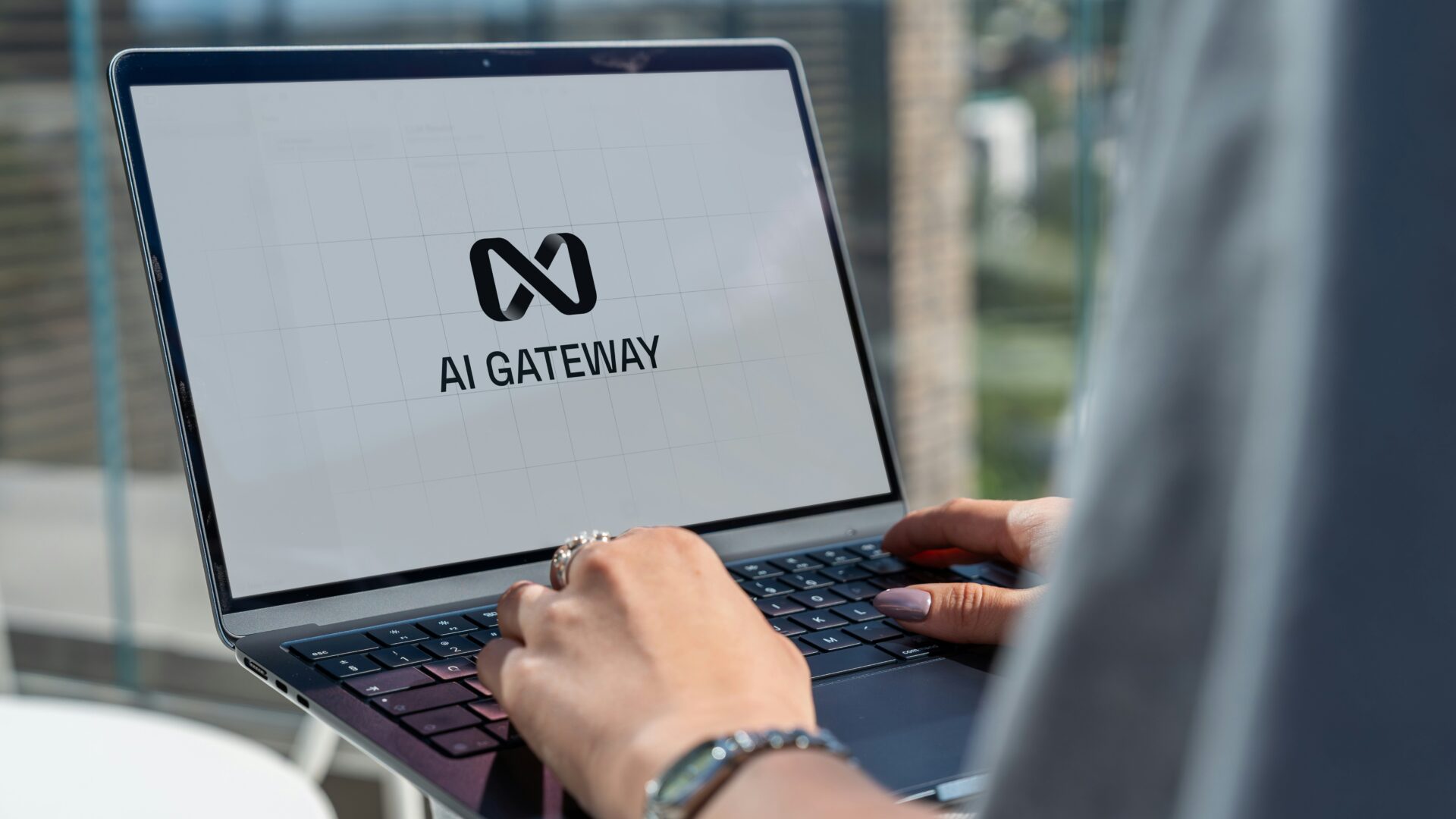 AI agent interface on a laptop for business automation